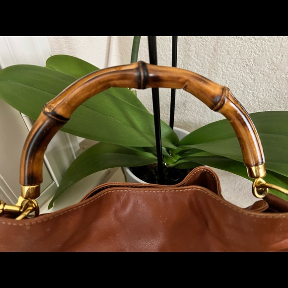 Gucci 2 Way Bag 2 optional handles , bamboo handle, interior clean Vintage 1988 - Picture 16 of 16